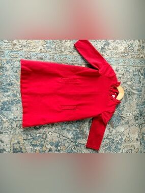 Classic Prep Girls Red Long-Sleeve Shift Dress